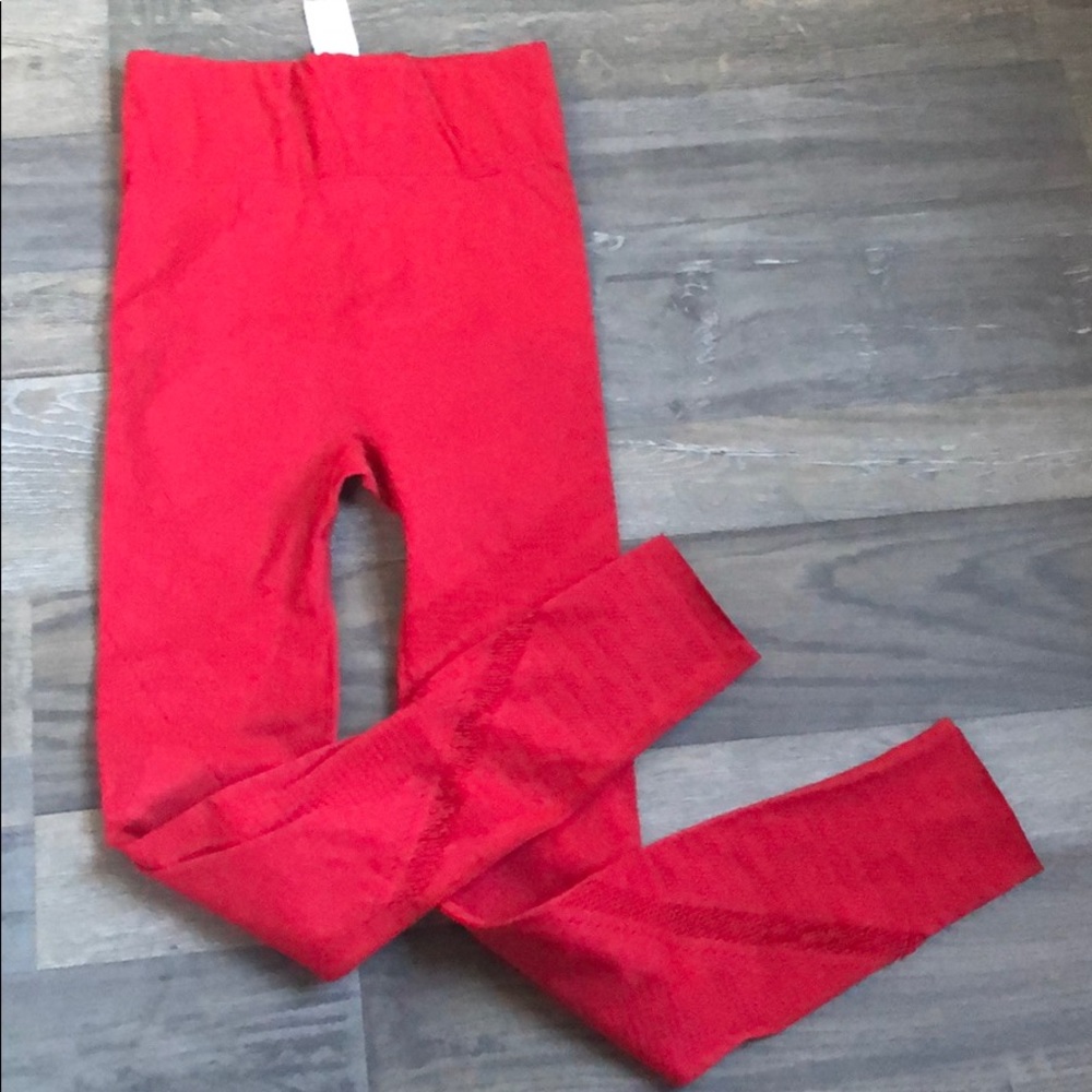 Fabletics red patterned light leggings